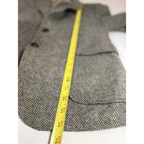 Vintage Haggar Imperial Herringbone Wool Blazer Elbow Patches USA - Picture 5 of 16